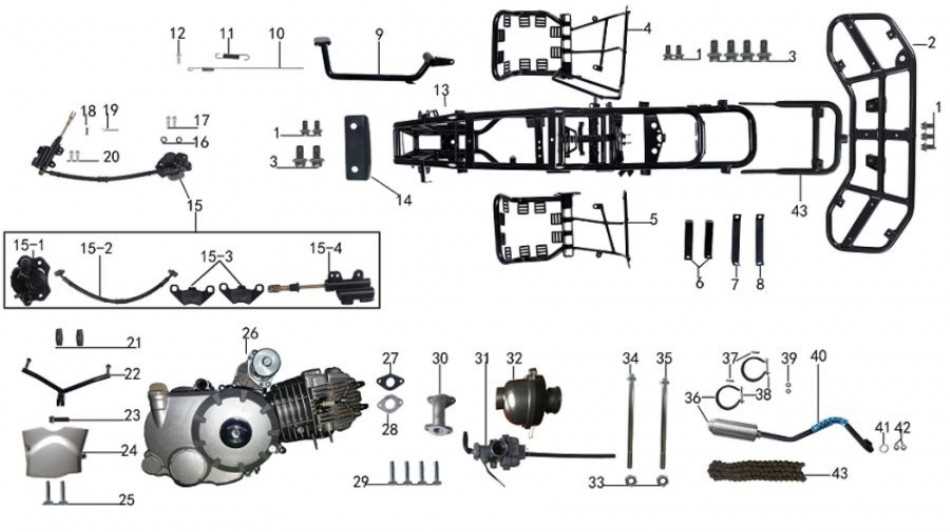 110cc atv engine parts diagram