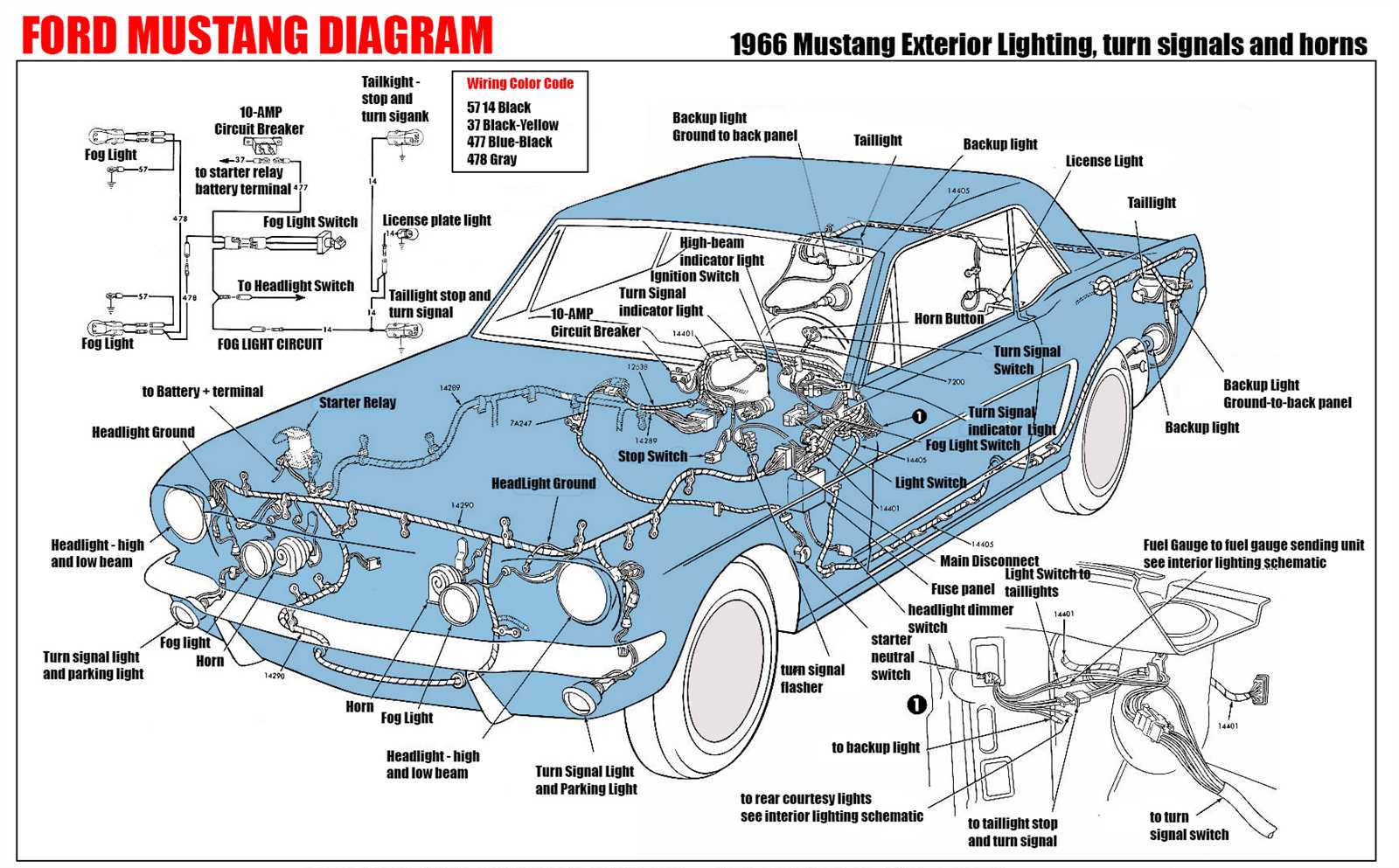 1966 mustang parts diagram