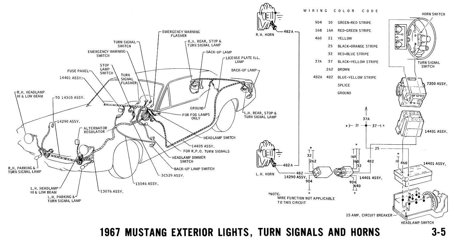 1967 mustang body parts diagram