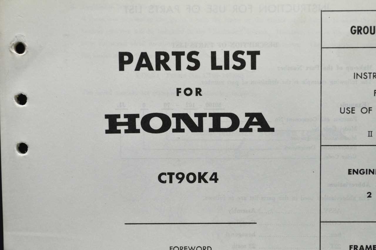 1972 honda ct70 parts diagram