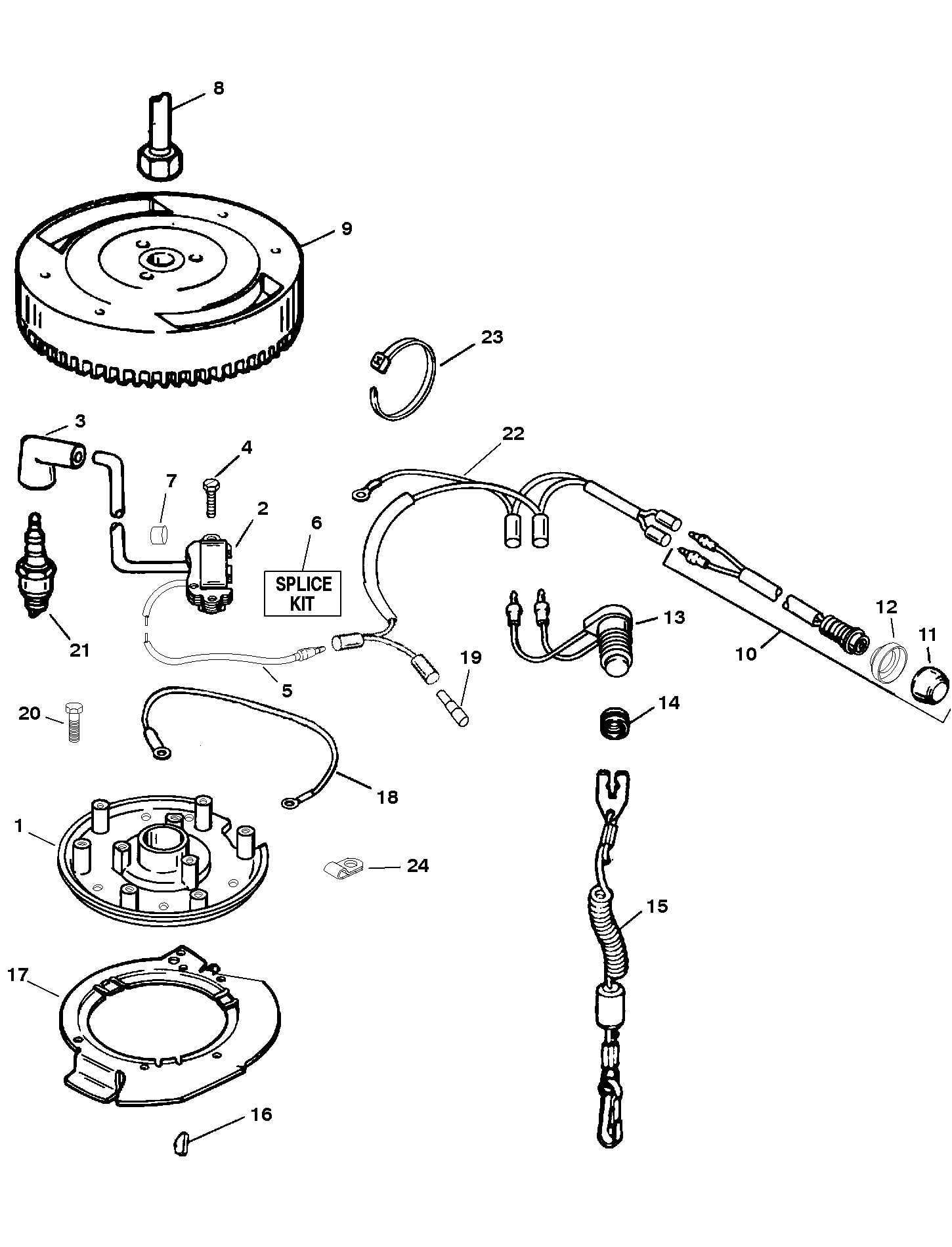 1996 mercury 25 hp outboard parts diagram