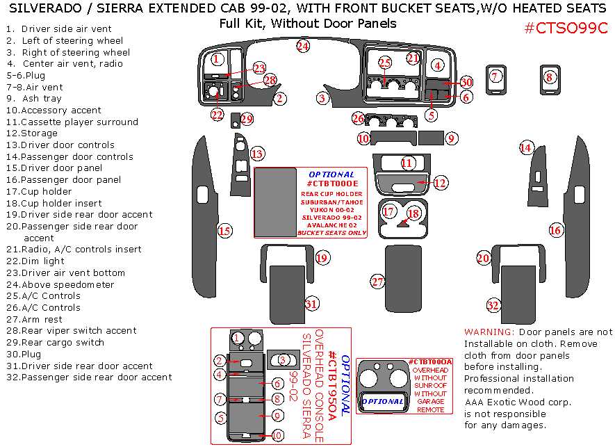 1999 chevrolet silverado 1500 parts diagram