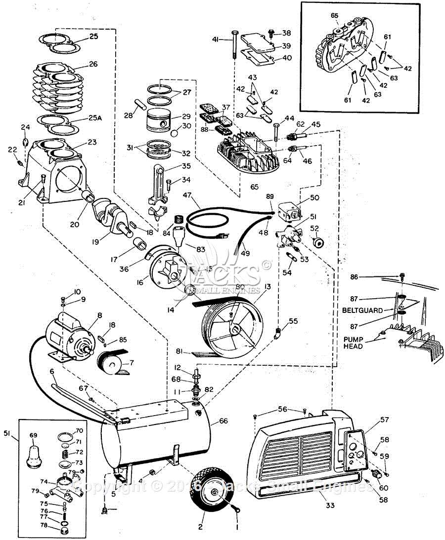 20 gallon campbell hausfeld air compressor parts diagram