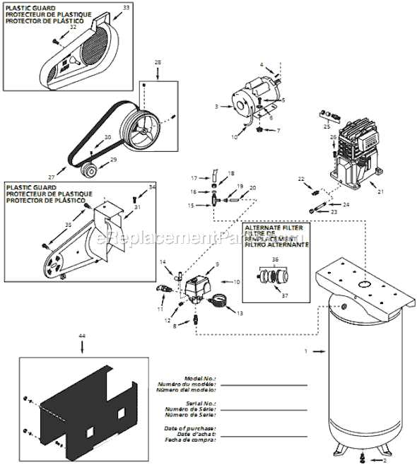 20 gallon campbell hausfeld air compressor parts diagram