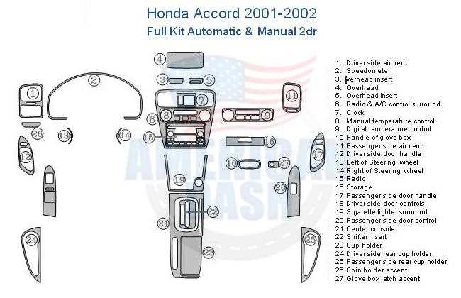 2001 honda accord parts diagram