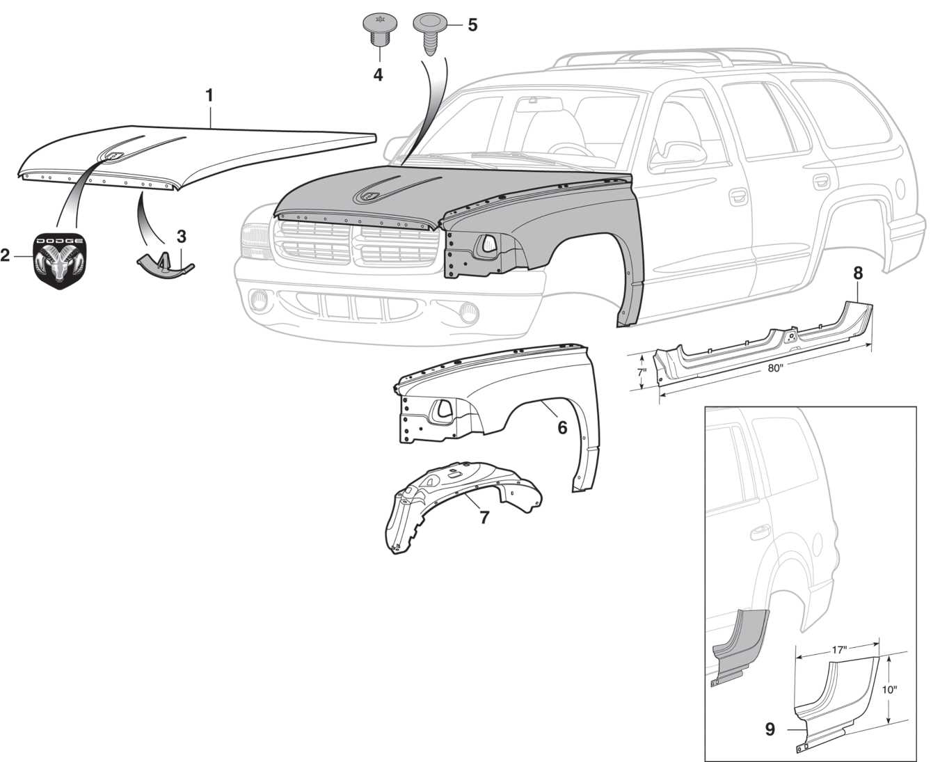 2003 dodge dakota parts diagram