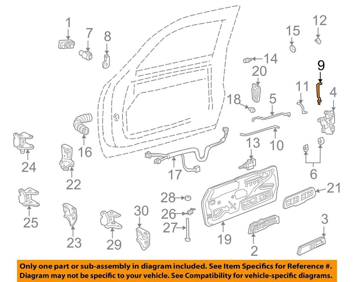 2004 chevy silverado door parts diagram