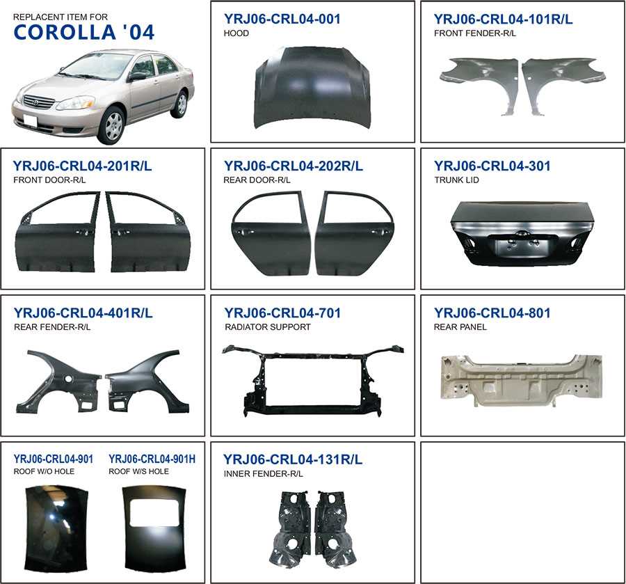 2004 toyota corolla parts diagram