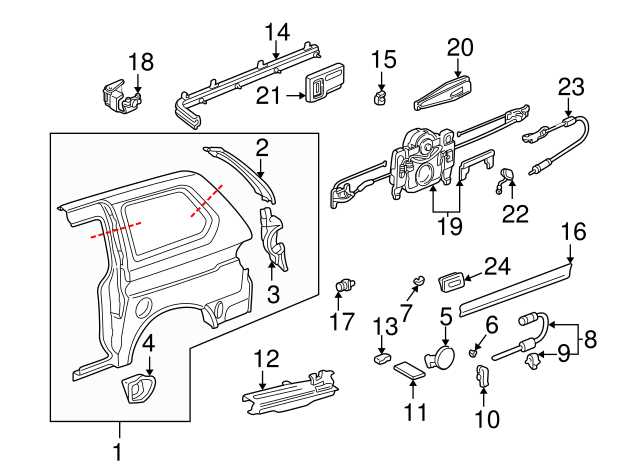 2006 honda odyssey sliding door parts diagram