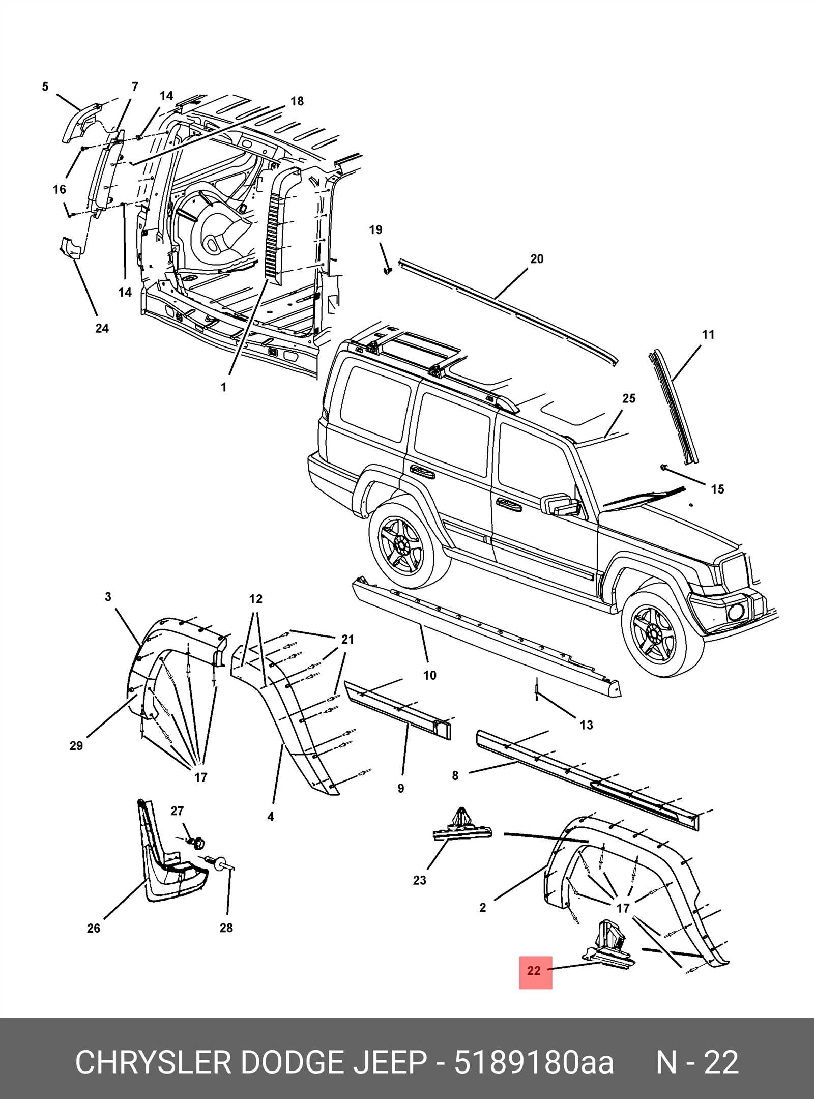 2006 jeep commander parts diagram