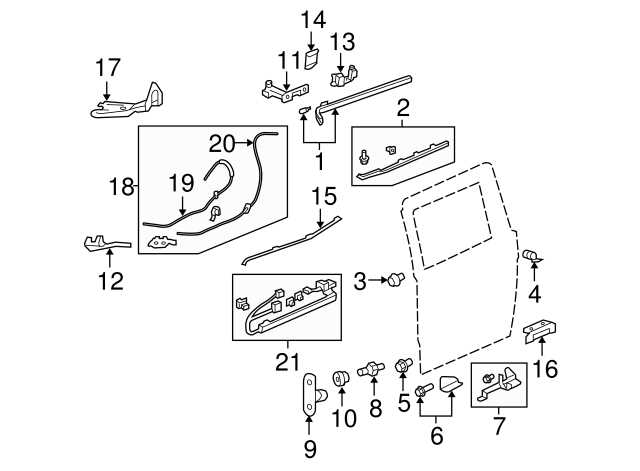 2007 honda odyssey sliding door parts diagram