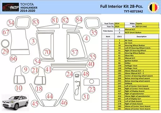 2008 toyota highlander parts diagram