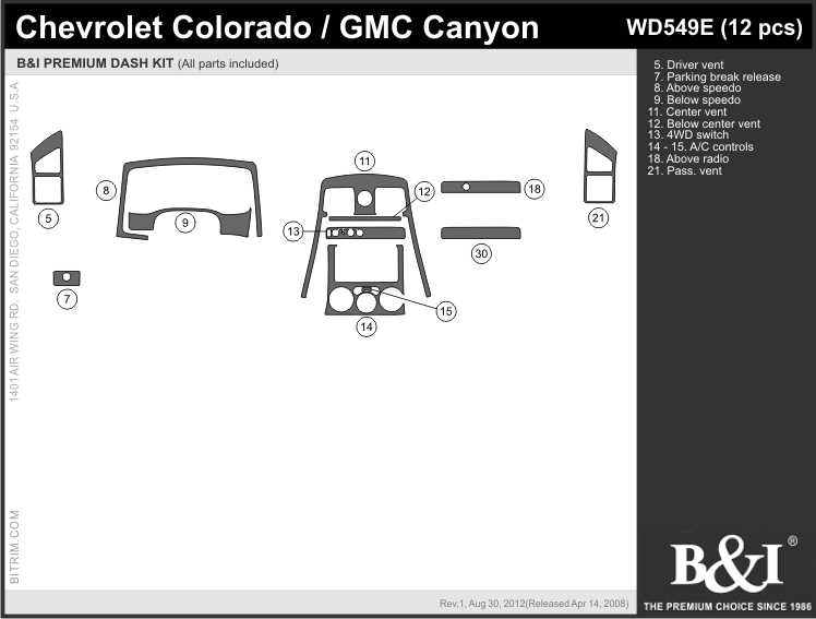 2008 chevy colorado parts diagram