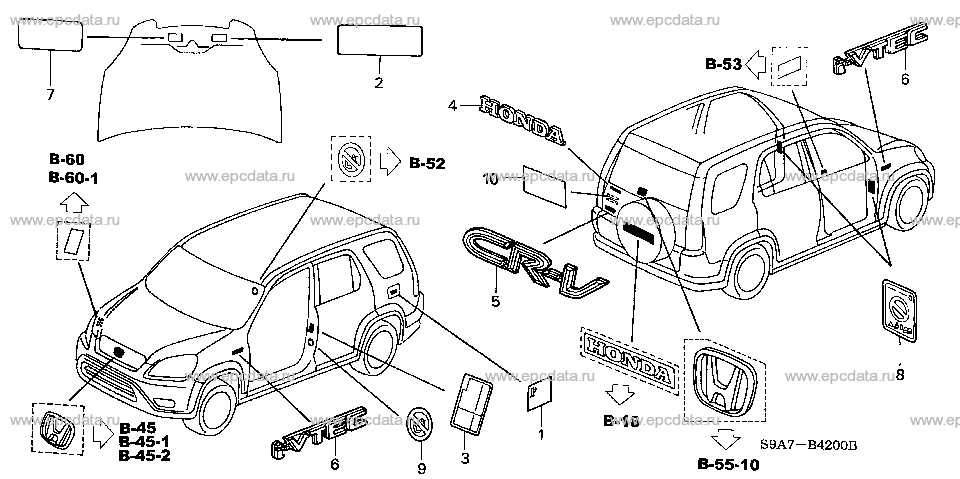 2008 honda cr v body parts diagram