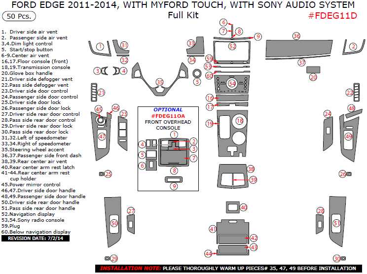 2011 ford edge sunroof parts diagram