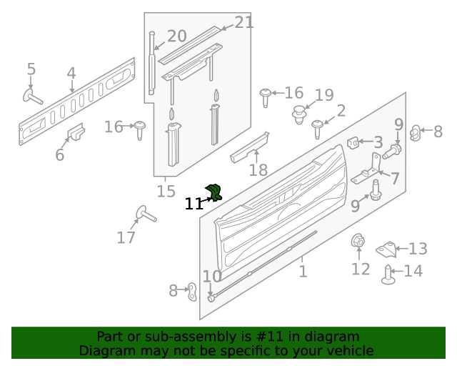 2014 ford f150 tailgate parts diagram