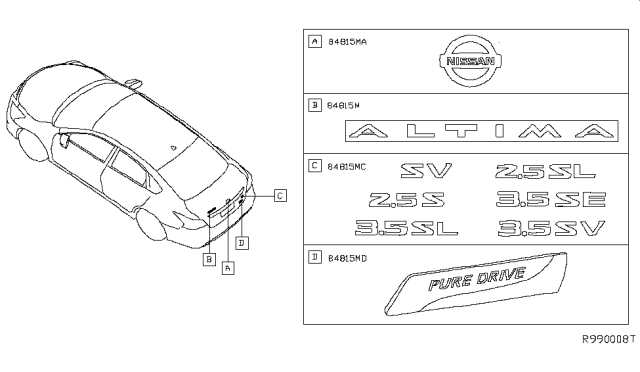 2015 nissan altima body parts diagram