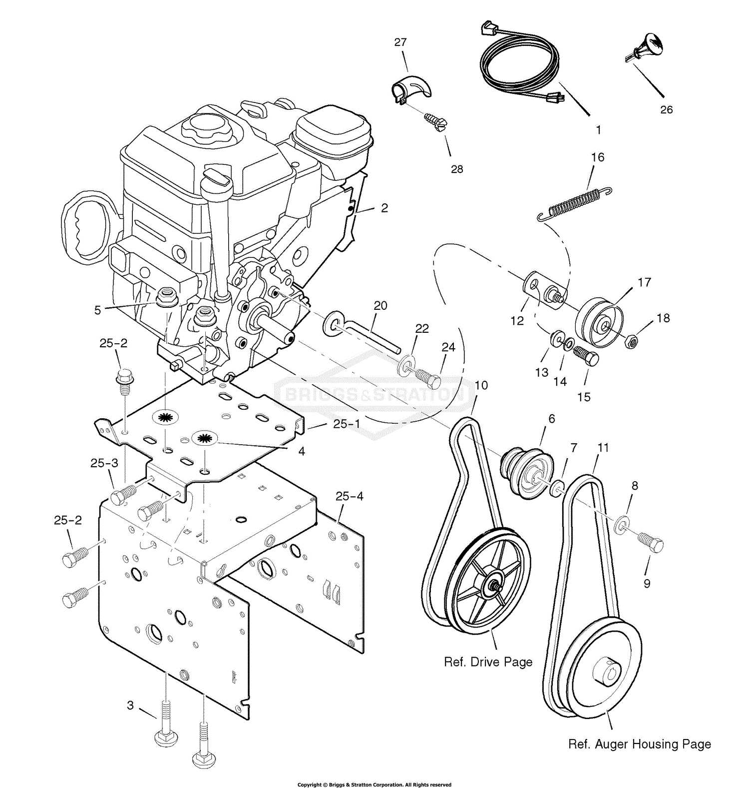 24 inch craftsman snowblower parts diagram