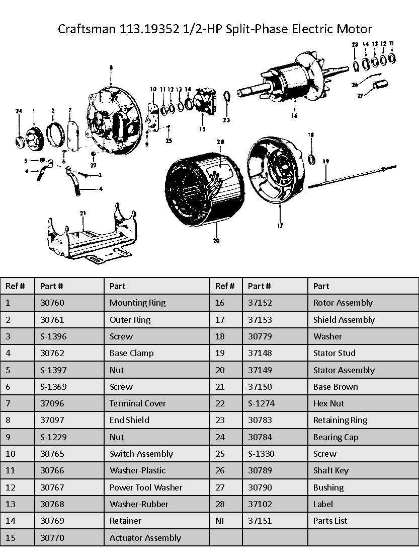 ac motor parts diagram