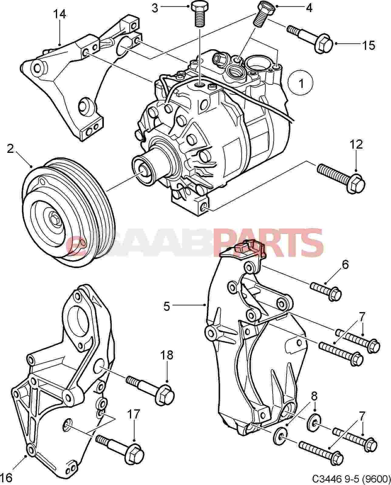 air conditioner compressor parts diagram