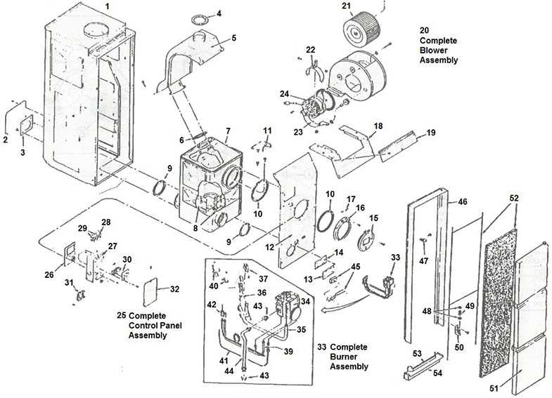 american standard furnace parts diagram