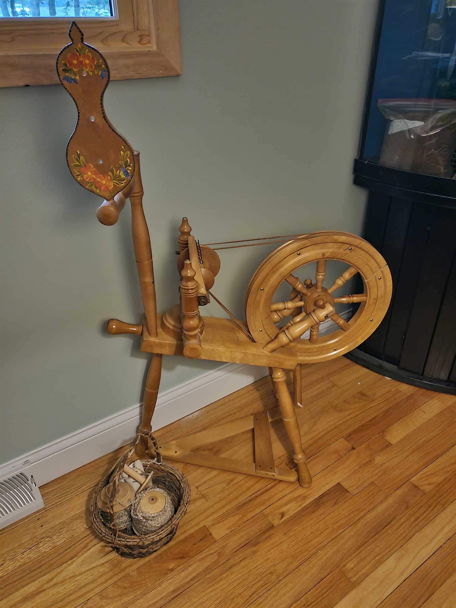 antique spinning wheel parts diagram