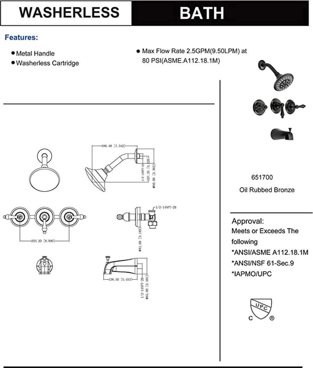 aquasource shower faucet parts diagram