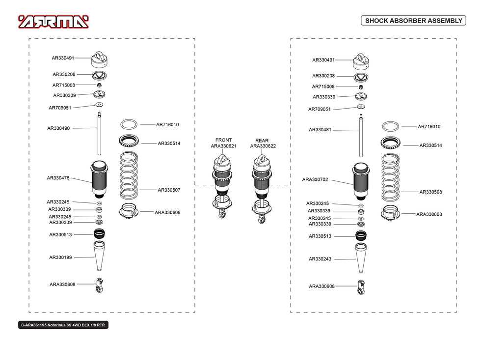 arrma outcast 6s parts diagram