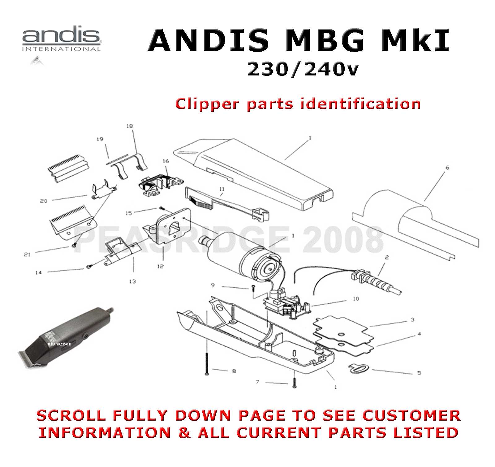 assembly wahl clipper parts diagram