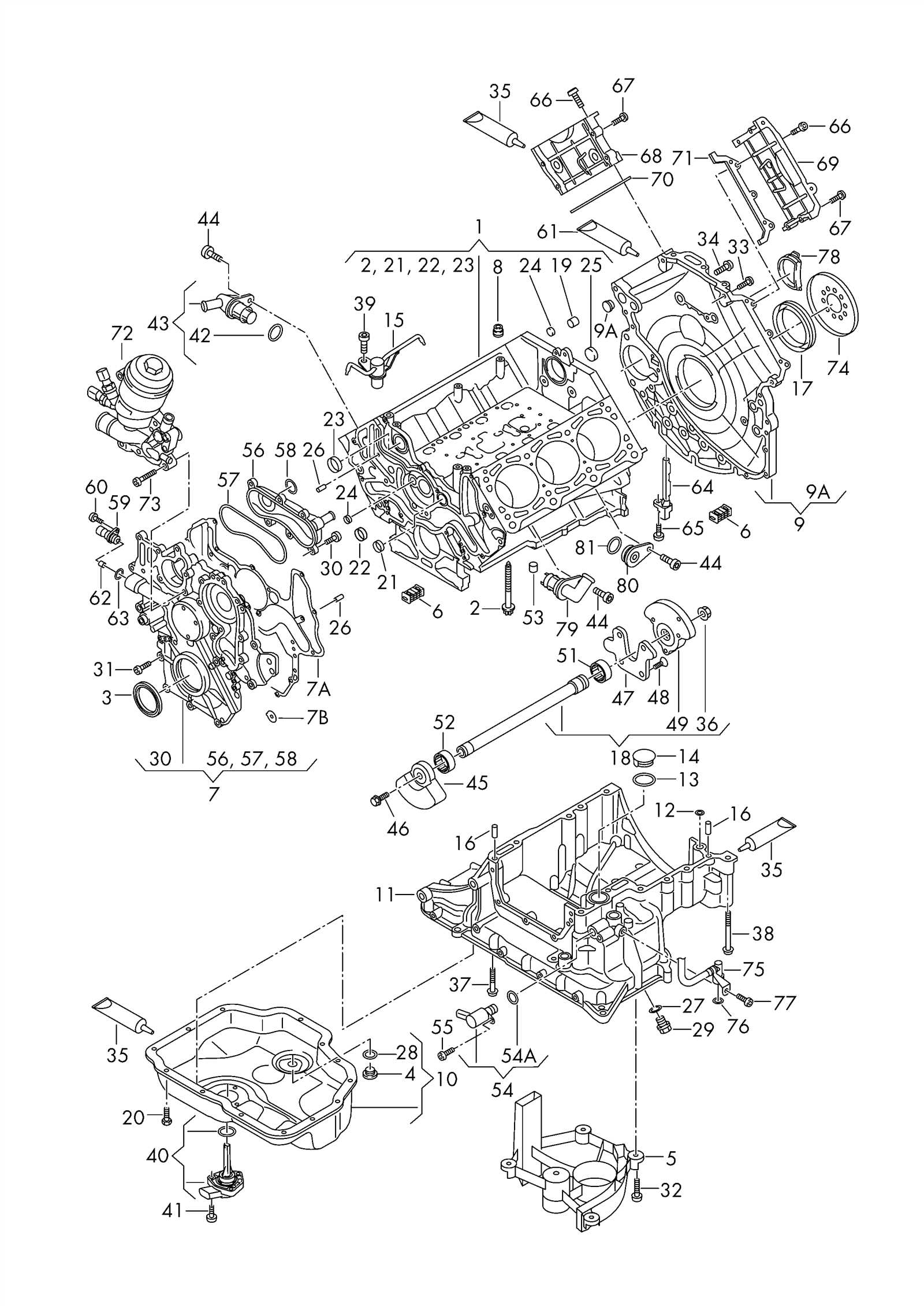 audi a4 engine parts diagram