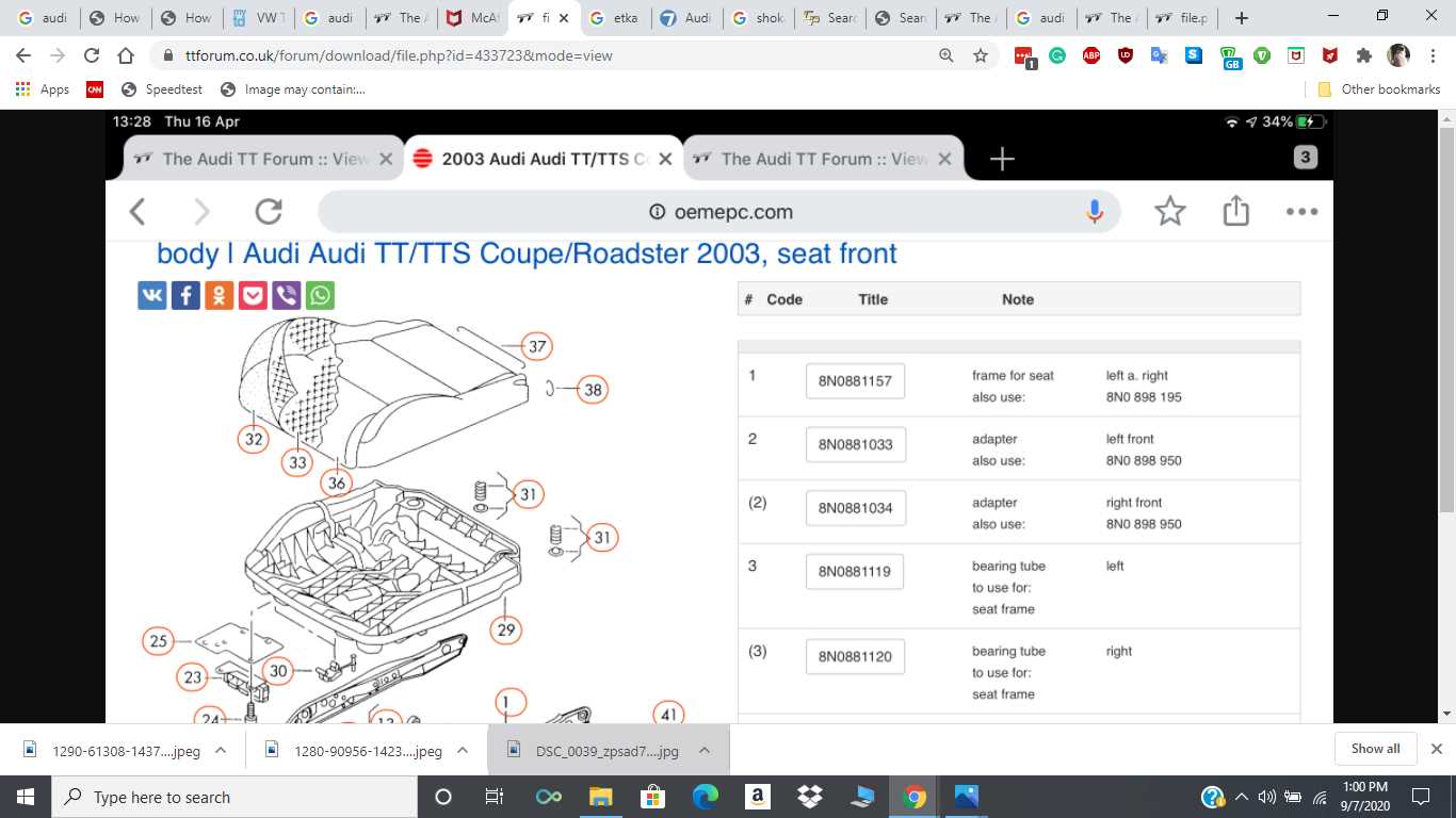 audi parts diagrams