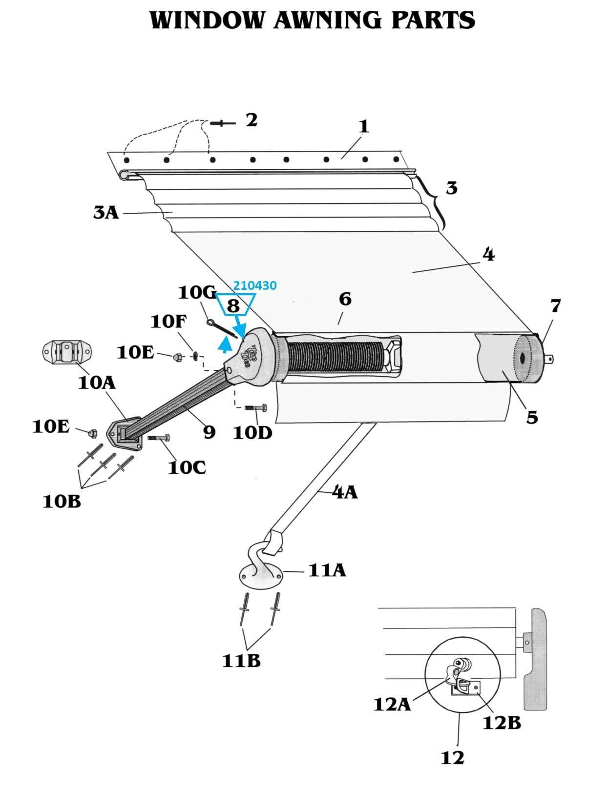 awning window parts diagram