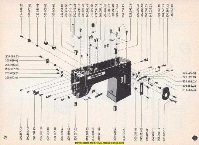 bernina sewing machine parts diagram