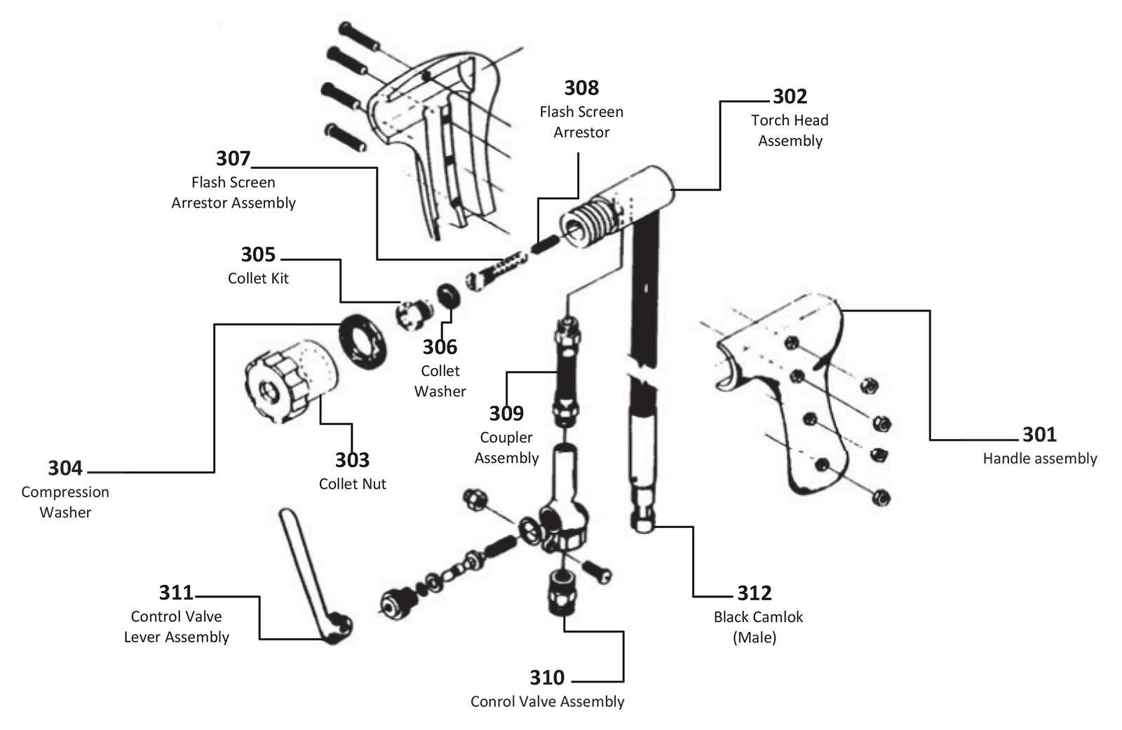 bernzomatic micro torch parts diagram