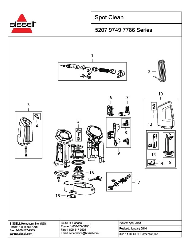 bissell pet hair eraser turbo parts diagram