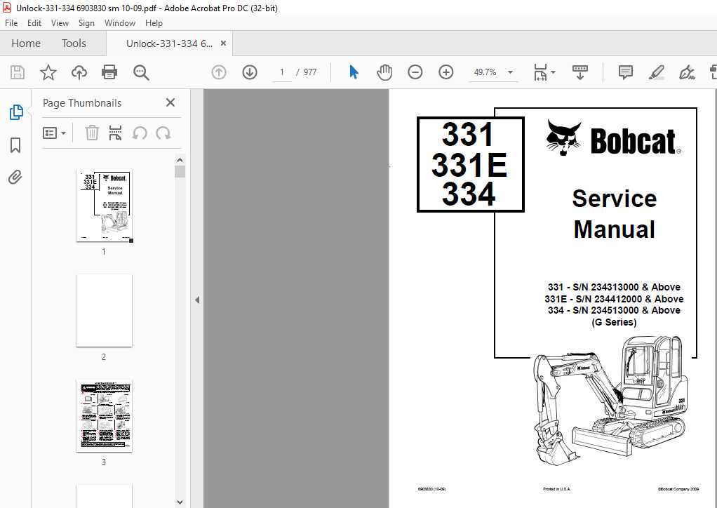 bobcat 331 parts diagram