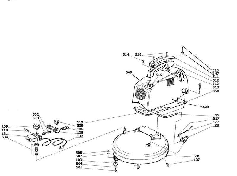 bostitch 6 gallon air compressor parts diagram