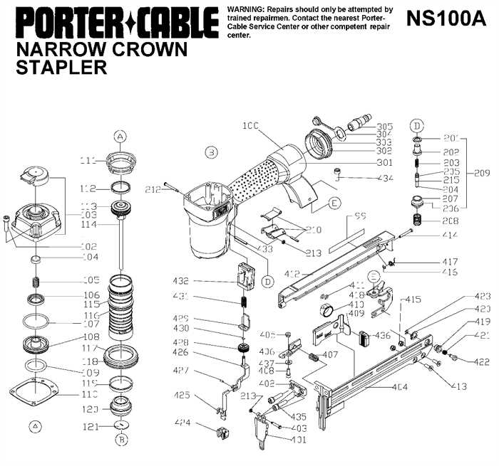 bostitch floor stapler parts diagram