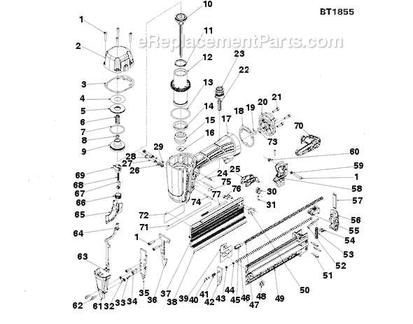 bostitch nail gun parts diagram