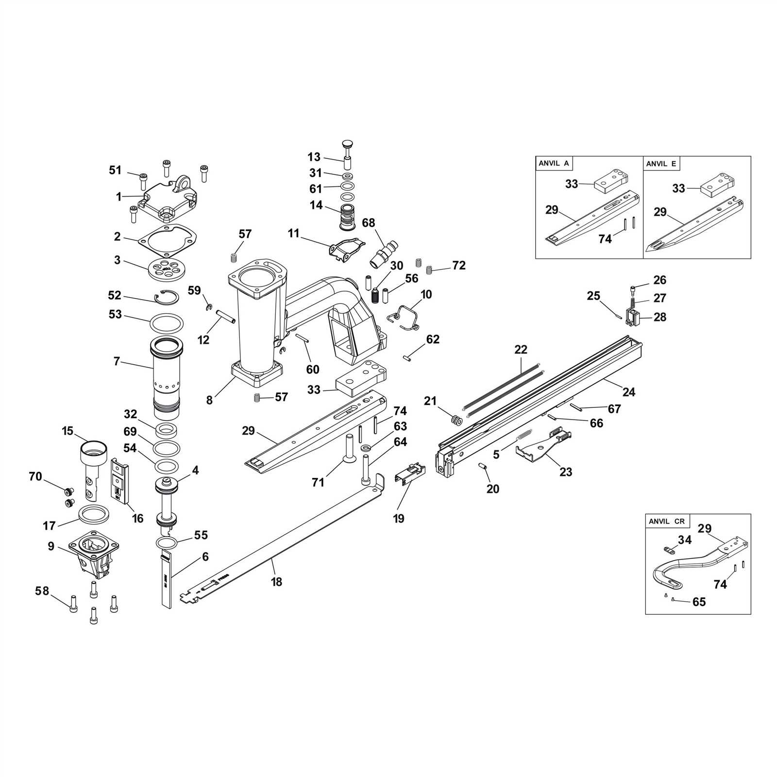 bostitch stapler parts diagram