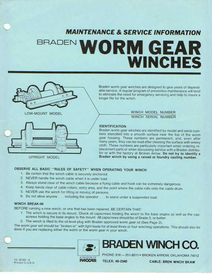 braden winch parts diagram