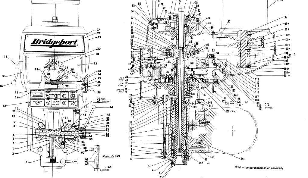 bridgeport 2j head parts diagram