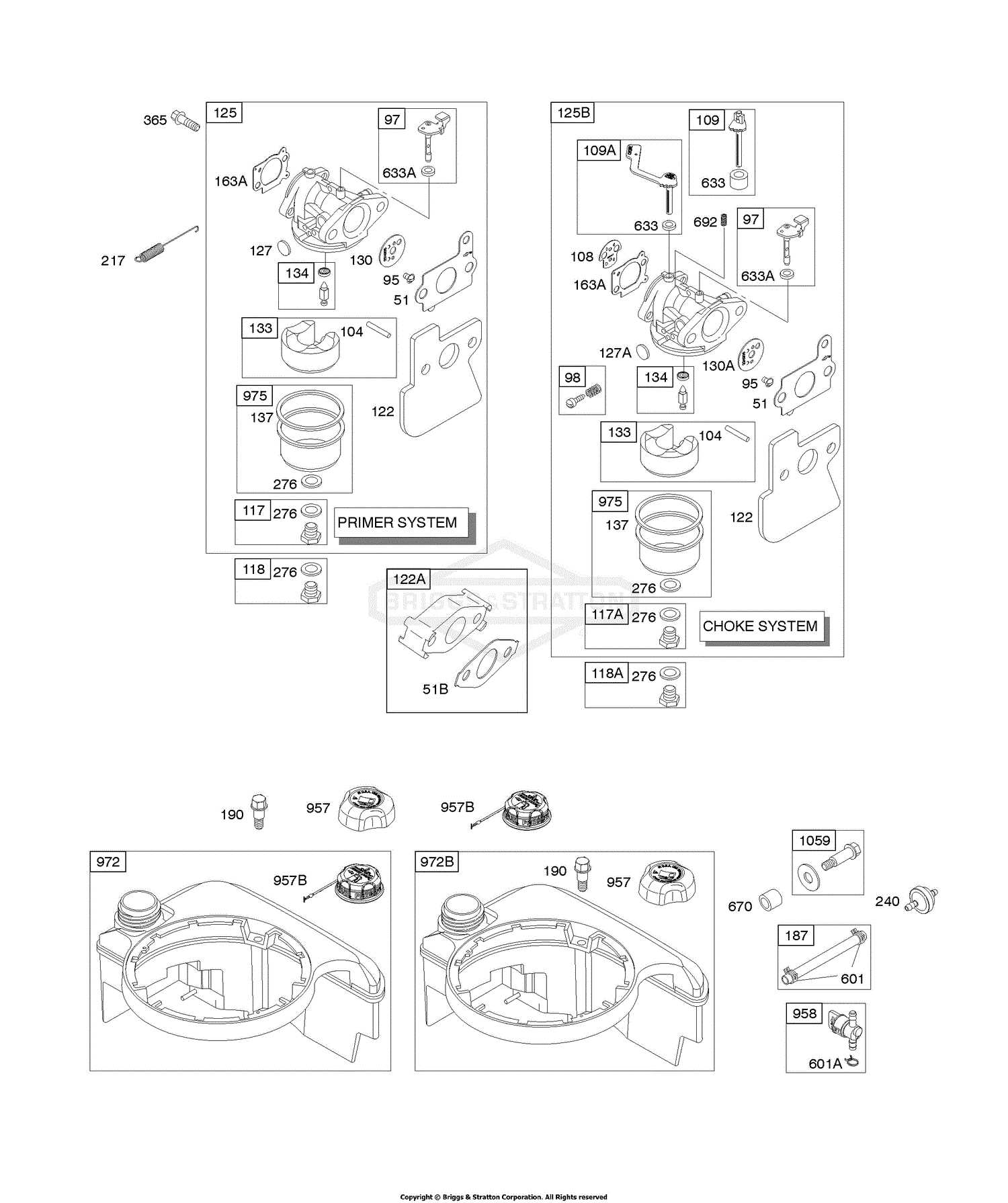 briggs and stratton plastic carburetor parts diagram