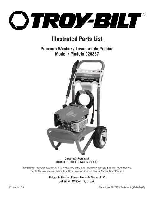 briggs and stratton power washer parts diagram