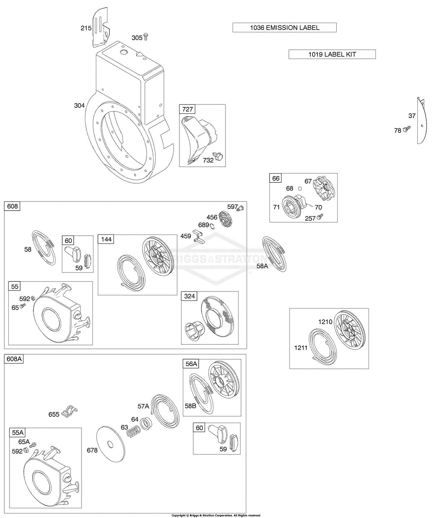 briggs and stratton starter parts diagram