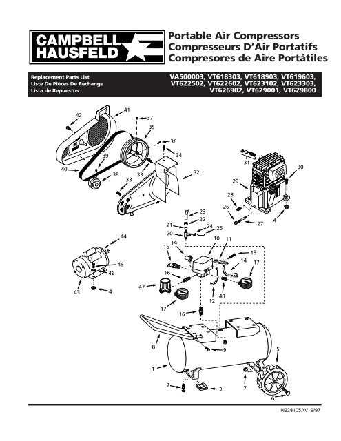 campbell hausfeld air compressor parts diagram