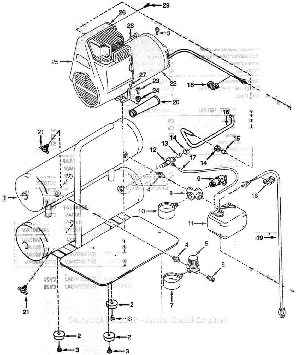 campbell hausfeld air compressor parts diagram