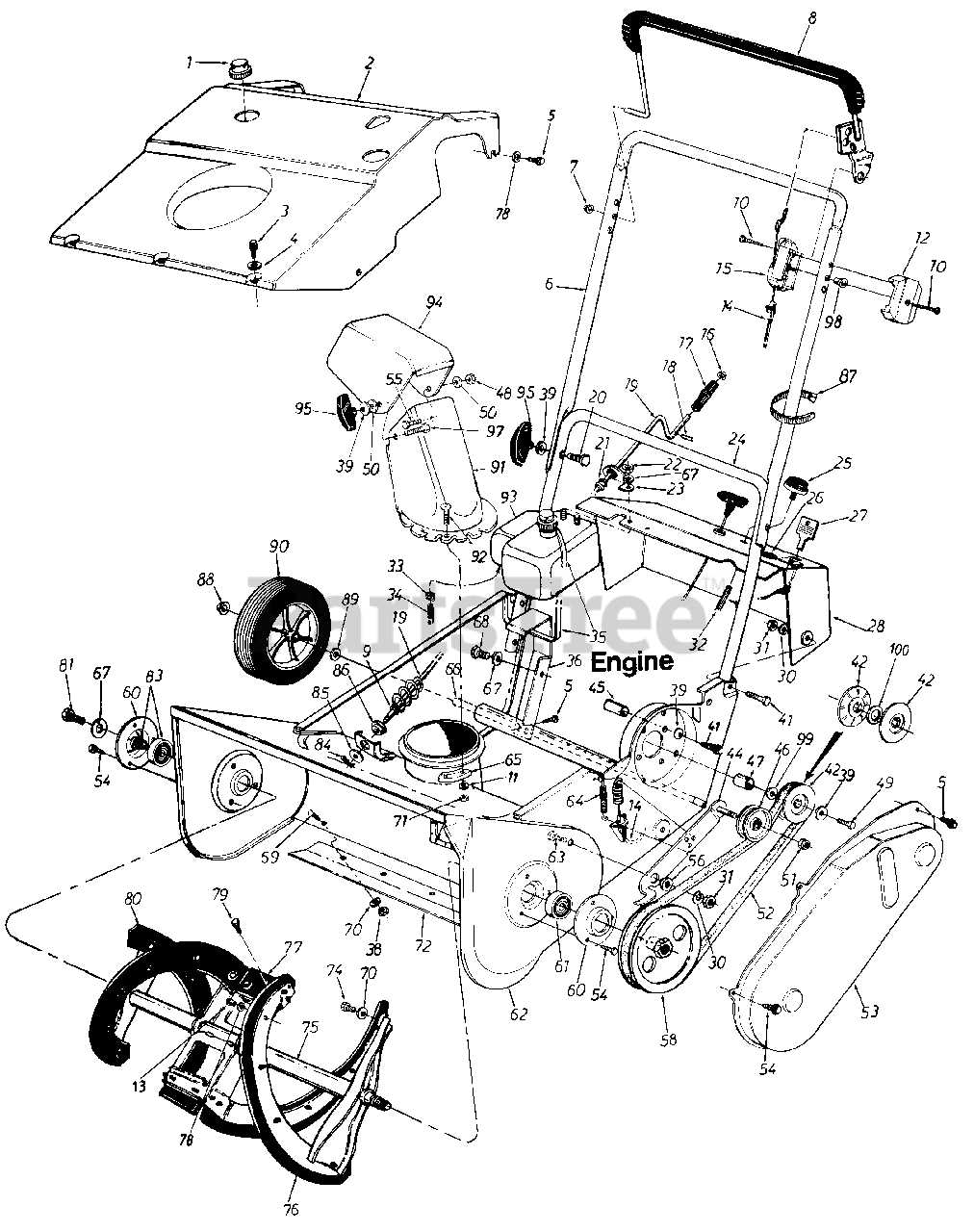 craftsman 26 snowblower parts diagram