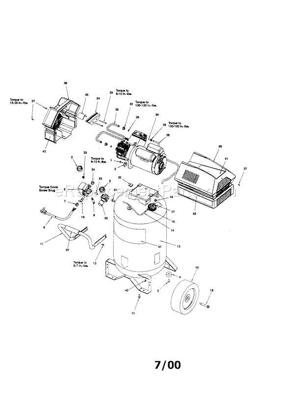 craftsman 33 gallon air compressor parts diagram