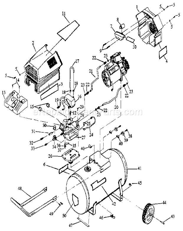 craftsman 33 gallon air compressor parts diagram